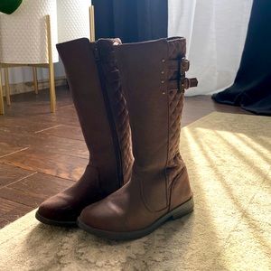 Brown Quilted Boots